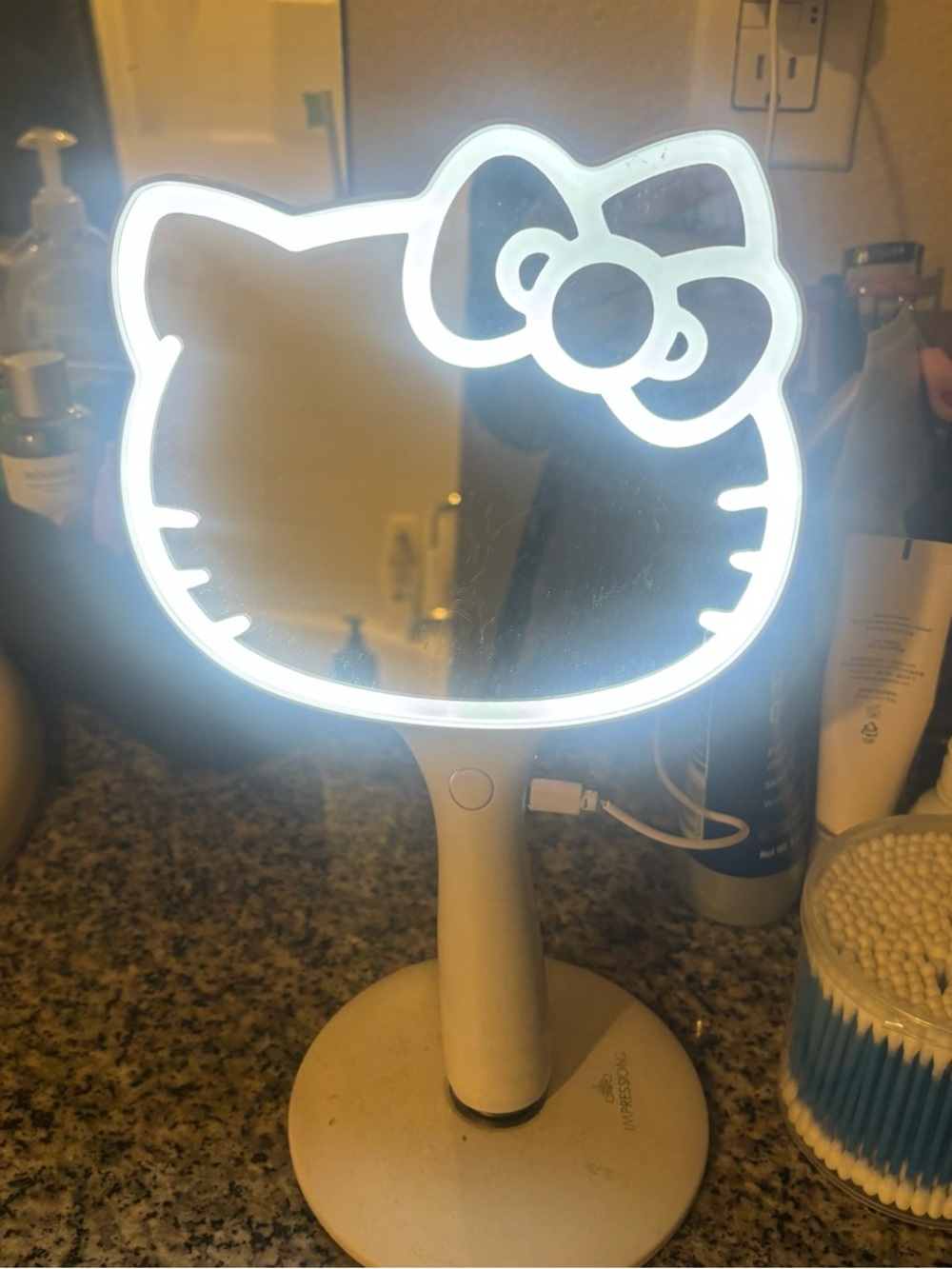 Hello Kitty LED Lighted Vanity Mirror - White